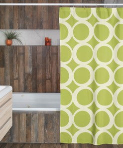Retro Circles Shower Curtain, Groovy Hippie Bathroom Decor