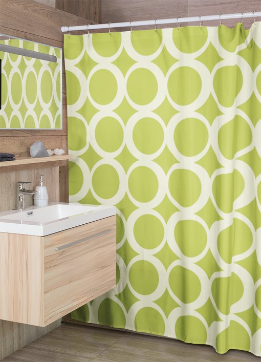 Retro Circles Shower Curtain, Groovy Hippie Bathroom Decor - Image 4