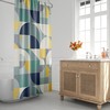 Retro Color Block Geometric Abstract Mid Century Modern Bath Curtain for a Unique Look