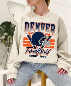 Retro Denver Football Shirt for NFL Fans with NCAA Shirts for Women and Kids