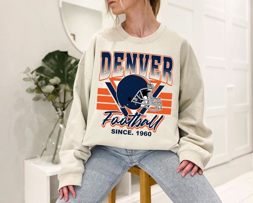 Retro Denver Football Shirt for NFL Fans with NCAA Shirts for Women and Kids