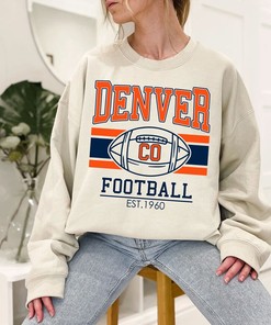 Retro Denver Football Shirt for NFL Fans with Vintage Denver Football Sweatshirt and State University Shirt