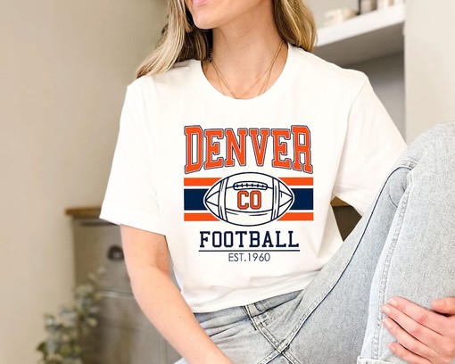Retro Denver Football Shirt for NFL Fans with Vintage Denver Football Sweatshirt and State University Shirt - Image 3