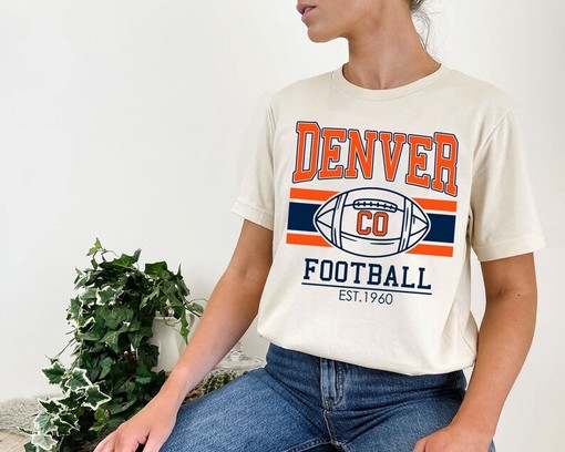 Retro Denver Football Shirt for NFL Fans with Vintage Denver Football Sweatshirt and State University Shirt - Image 4