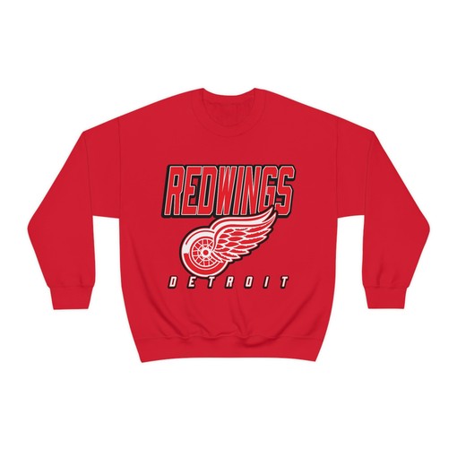 Retro Detroit Red Wings 90's NHL Sweatshirt Hoodie T-Shirt for Fans - Image 2