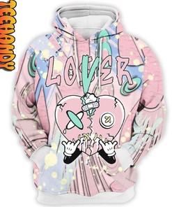 Retro Easter 3D Hoodie with Loser Lover Heart All Over Print