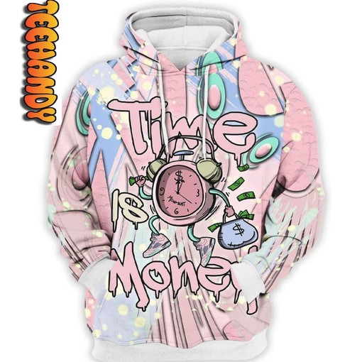Retro Easter 3D Hoodie with Time Is Money All Over Print