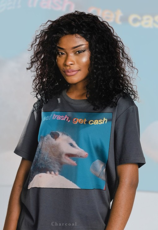 Retro Eat Trash Get Cash in a Possom Shirt - Opossums Lover Shirt Featuring Memes and Quotes for Possums
