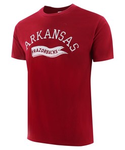 Retro Flag Unisex Short Sleeve T-Shirts with Arkansas Razorbacks Logo
