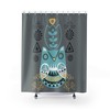 Retro Folk Art Owl Scandinavian Shower Curtain with Denmark Design