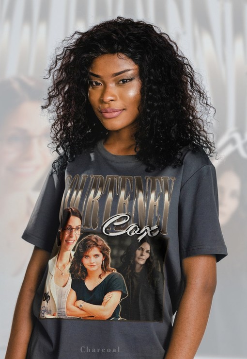 Retro Friends TV Show Tee featuring Courteney Cox as Monica Geller and Ross Geller, Lisa Kudrow as Phoebe Buffay