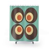 Retro Geometric Hippie Shower Curtain, Groovy 70s Tub Accessory