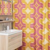 Retro Geometric Shower Curtain, Groovy 60's 70's Hippie Bathroom Accessory for Classic Vintage Bathroom Decor