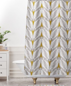 Retro Geometric Shower Curtain | Mid Century Modern Bathroom Decor | Vintage Shower Curtains