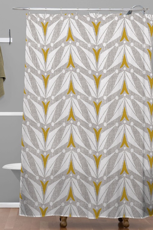 Retro Geometric Shower Curtain | Mid Century Modern Bathroom Decor | Vintage Shower Curtains - Image 2