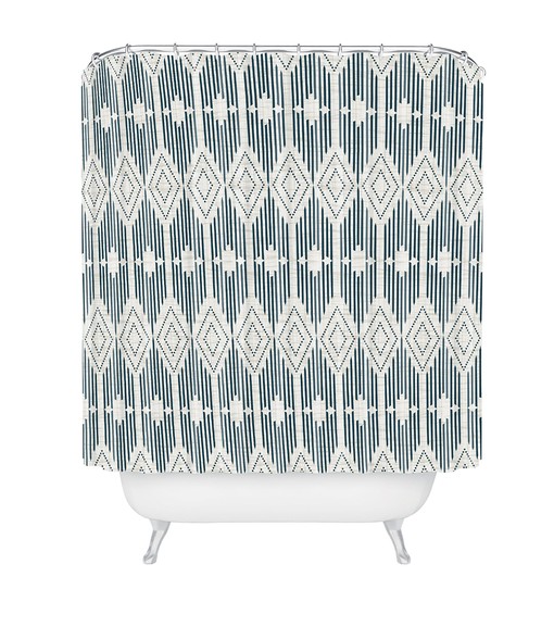 Retro Geometric Shower Curtain | Modern West End Design | Restroom Shower Curtains Decorative - Image 2