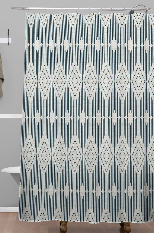 Retro Geometric Shower Curtain | Modern West End Design | Restroom Shower Curtains Decorative - Image 3