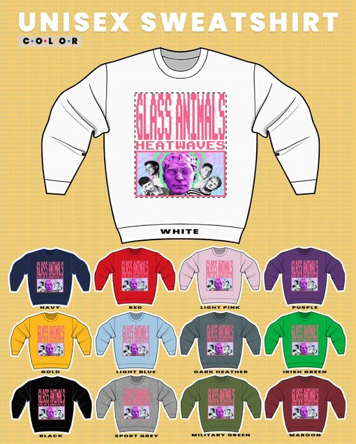 Retro Glass Animals Sweatshirt: Heat Waves Viral Album and 90s Vintage Style Tees - Image 3