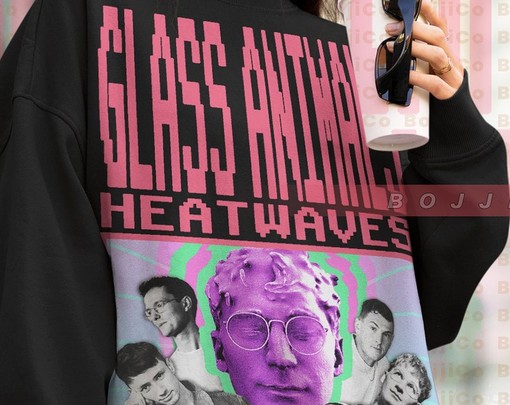 Retro Glass Animals Sweatshirt: Heat Waves Viral Album and 90s Vintage Style Tees - Image 4
