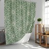 Retro Green Star Geometry Pattern Shower Curtain and Mat, Vintage Bathroom Decor