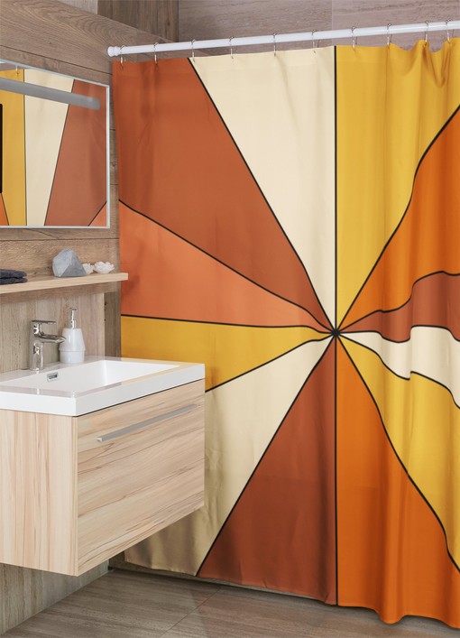 Retro Groovy 60's 70's Shower Curtain - Bathroom Accessory with Fun and Unique Design