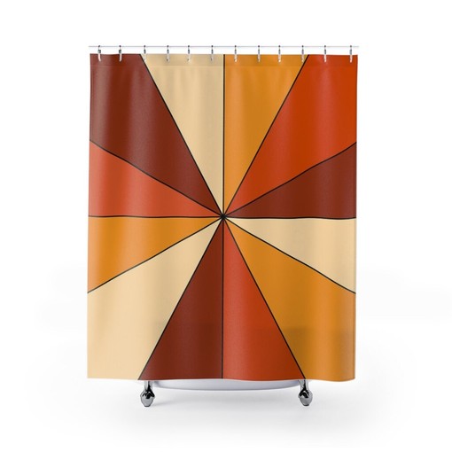Retro Groovy 60's 70's Shower Curtain - Bathroom Accessory with Fun and Unique Design - Image 2
