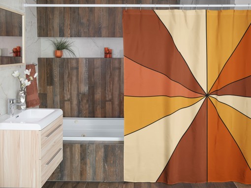 Retro Groovy 60's 70's Shower Curtain - Bathroom Accessory with Fun and Unique Design - Image 4