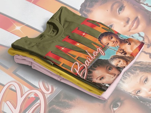Retro Halle Bailey Homage, Vintage Shirt, Gift for Movie Fans, Little Mermaid actress Fan Tees - Image 4