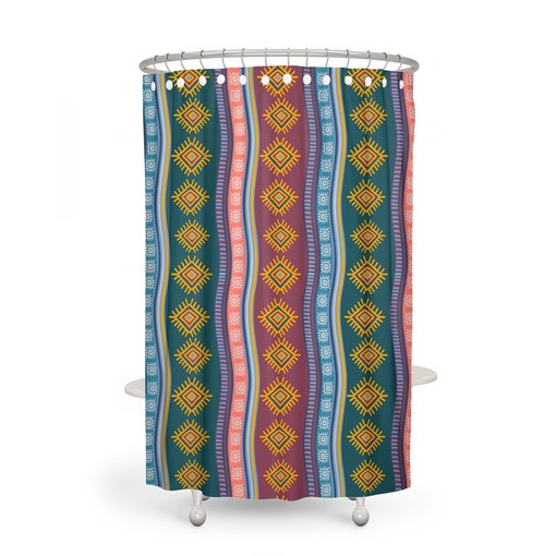 Retro Hippie Shower Curtain | Boho Chic Bathroom Decor | Vintage Bath Mat & Towels - Image 2