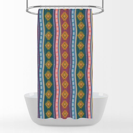 Retro Hippie Shower Curtain | Boho Chic Bathroom Decor | Vintage Bath Mat & Towels - Image 3