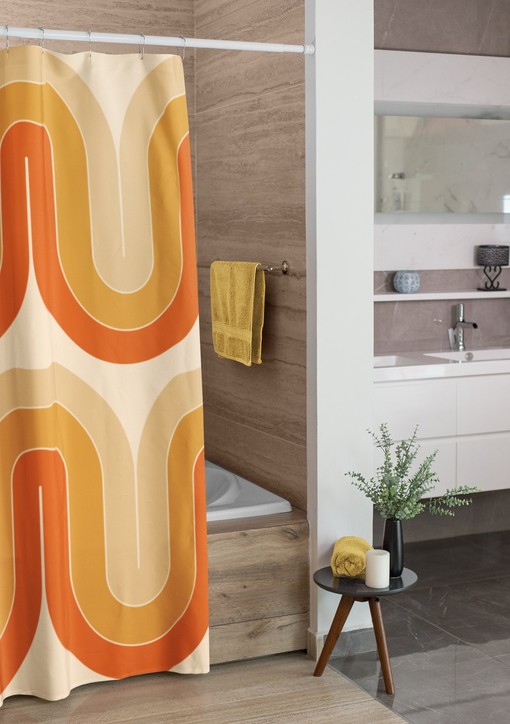 Retro Hippie Shower Curtain - Geometric Design for Retro Bathrooms - Image 4