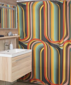 Retro Hippie Shower Curtain, Groovy 60's Bathroom Decor