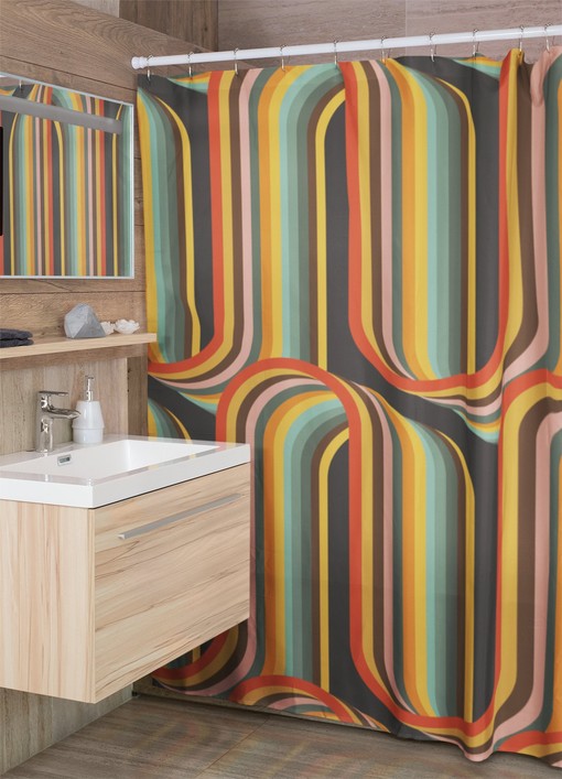 Retro Hippie Shower Curtain, Groovy 60's Bathroom Decor