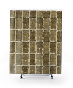 Retro Island Hawaiian Tiki Idol Tropical Mid Century Modern Shower Curtain