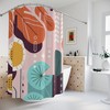 Retro Leaves Leaf Sunset Shower Curtain | Minimalistic Contemporary Art | Print Shower Curtains