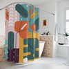 Retro Leaves Sunset Shower Curtain | Warm and Sunny Design | Luxury Shower Curtains