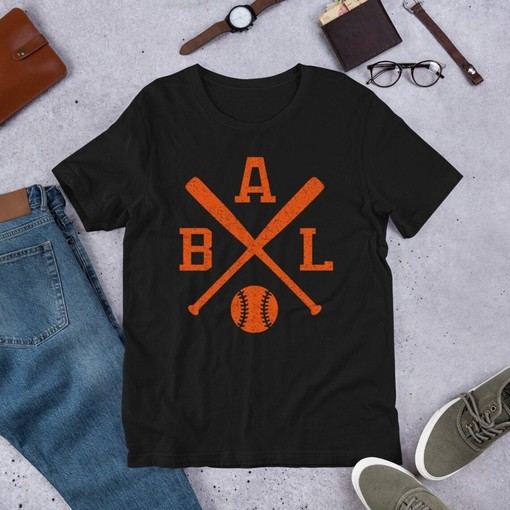 Retro MLB Baltimore Orioles Tee for Fans: Vintage Baltimore Baseball Bats Retro Bal Unisex T-Shirt