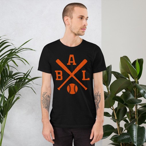 Retro MLB Baltimore Orioles Tee for Fans: Vintage Baltimore Baseball Bats Retro Bal Unisex T-Shirt - Image 2