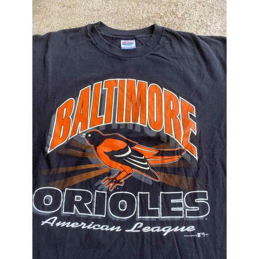 Retro MLB Tee for Men and Women: Vintage 90s Baltimore Orioles Big Logo Shirt with Team Logo - Image 2