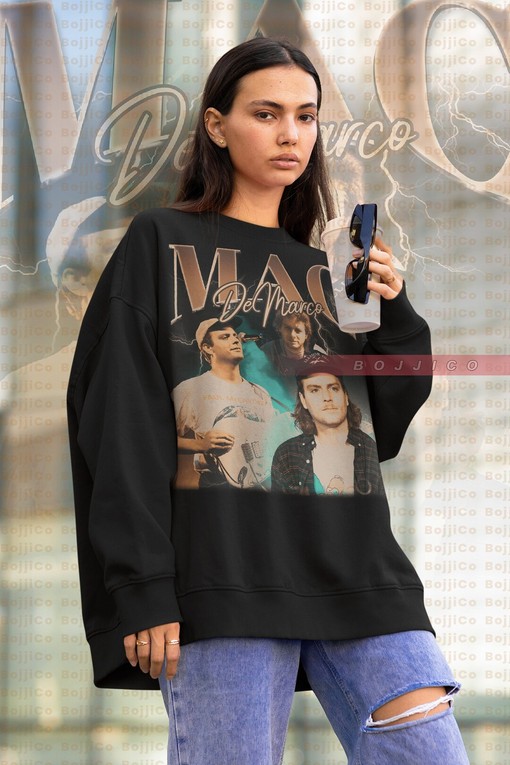 Retro Mac Demarco Blue Boy Sweatshirt featuring Salad Days Tee, Chamber Of Reflection, Homage, and Demarco Kind Women