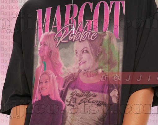 Retro Margot Robbie Homage Tshirt, Actress Margot Robbie Vintage Shirt, Margot Robbie Fan Tees, Retro 90s Sweater - Image 2
