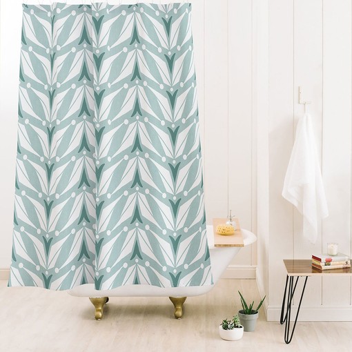 Retro Mid Century Geometric Shower Curtain | Fabric Bathroom Decor | Best Shower Curtains