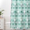 Retro Mid Century Geometric Shower Curtain | Fabric Bathroom Decor | Unique Bathroom Shower Curtains