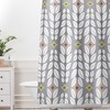 Retro Mid Century Gray Shower Curtain | Geometric Fabric Bathroom Decor | Unique Restroom Shower Curtains