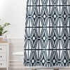 Retro Mid Century Shower Curtain | Geometric Fabric Bath Curtain | Unique Shower Curtains