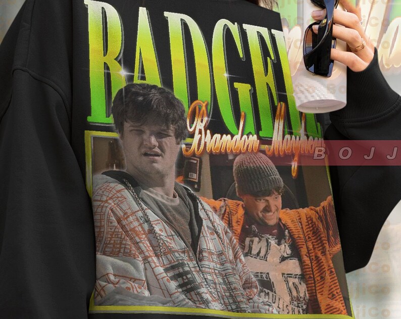Retro Movie Shirt: RETRO BADGER Brandon Mayhew Sweatshirt with Skinny Pete and Breaking Bad characters - Image 4