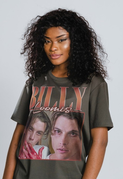 Retro Movie Shirts - Billy Loomis, Scary Horror Homage Fan Vintage T-shirt Scream Sidney Actress Actor Stu Matcher
