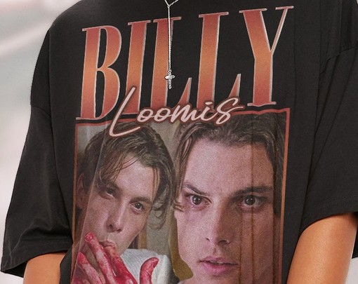 Retro Movie Shirts - Billy Loomis, Scary Horror Homage Fan Vintage T-shirt Scream Sidney Actress Actor Stu Matcher - Image 2