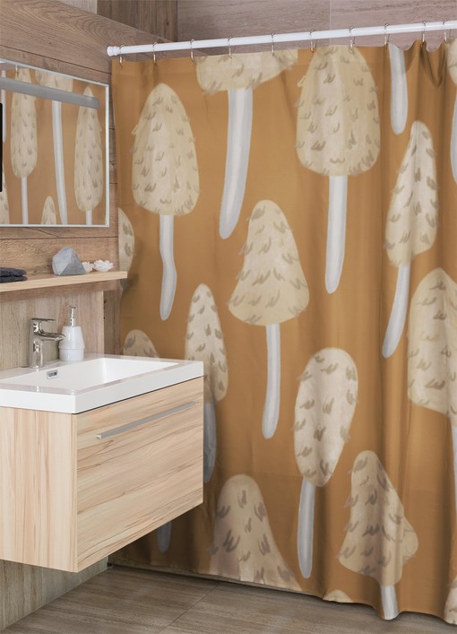 Retro Mushroom Shower Curtain, Hippie Bathroom Decor - Image 4