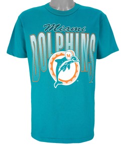 Retro NCAA Shirts - 1990s Vintage Style NFL Miami Dolphins Spell-Out T-Shirt Hoodie Sweatshirt